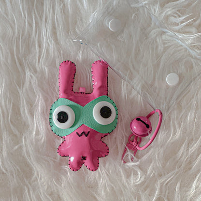 Pink Rabbit Critter Charm | Handmade Keychain